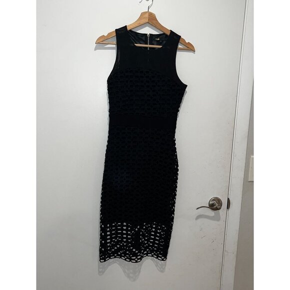 Maje Black Rimini Crochet Midi  Dress Women's Size 1 Small - Picture 3 of 12